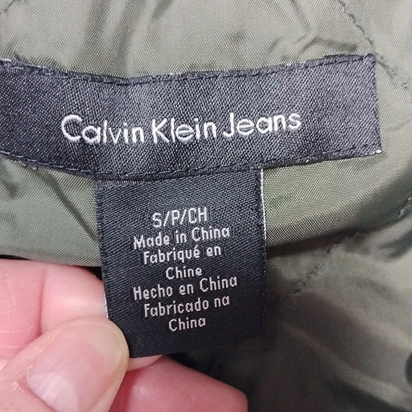 Calvin Klein Jeans dark green women's small sized sleeveless winter vest - Picture 2 of 14